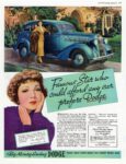 1936 Dodge Touring Sedan with Claudette Colbert. Famous Star who could afford any car prefers Dodge