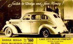 1937 Dodge 4-Door Sedan. Switch to Dodge and Save Money!