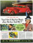 1939 Dodge Luxury Liner Seven-Passenger Limousine. Miss Mabel Ellis Asks 'Can I Get A Big Car That's Easy On Gas And Oil'