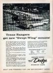 1957 Dodge Pursuit Cars. Texas Rangers get new 'Swept-Wing' mounts!