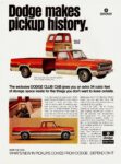 1973 Dodge Club Cab Pickup. Dodge makes pickup history